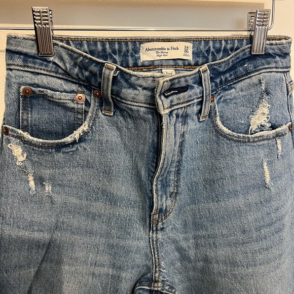 Abercrombie & Fitch Curve Love The Skinny High Rise Raw Hem Size 24 Distressed - Picture 1 of 5